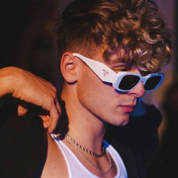 NEW Prada PR17WS 1425S0 Ivory White Dark Gray Rectangle Unisex Sunglasses - Picture 5 of 15